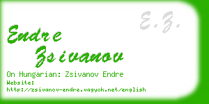 endre zsivanov business card